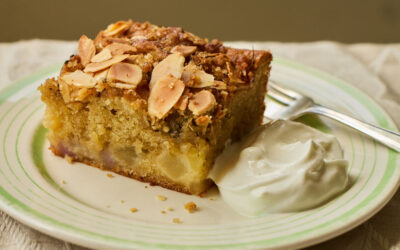 A Pear and Apple Cake with a Botanical Twist